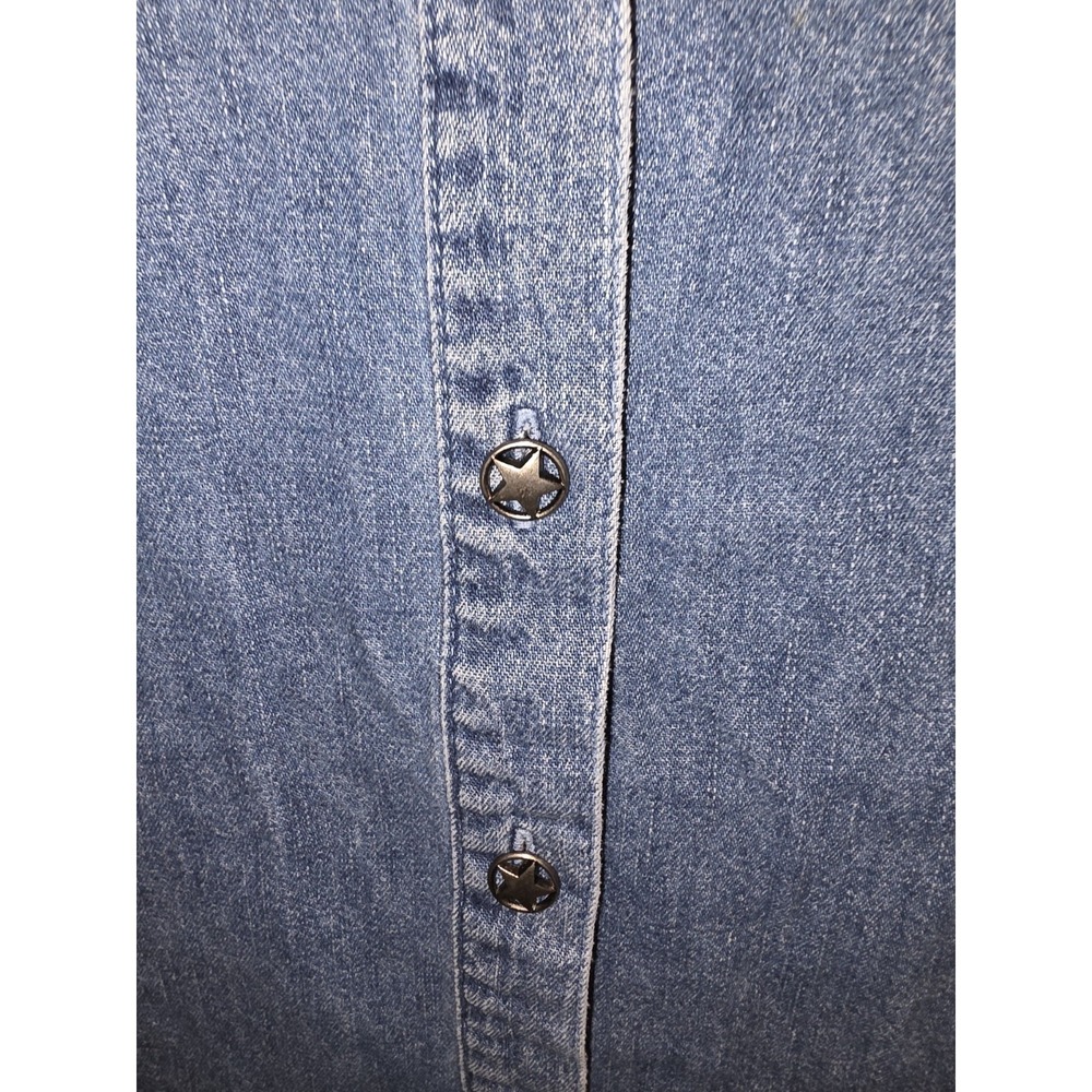 Christopher & Banks Size L Denim Jacket Shirt Sailing Theme. 23" PTP,  26" Long. - Picture 2 of 12